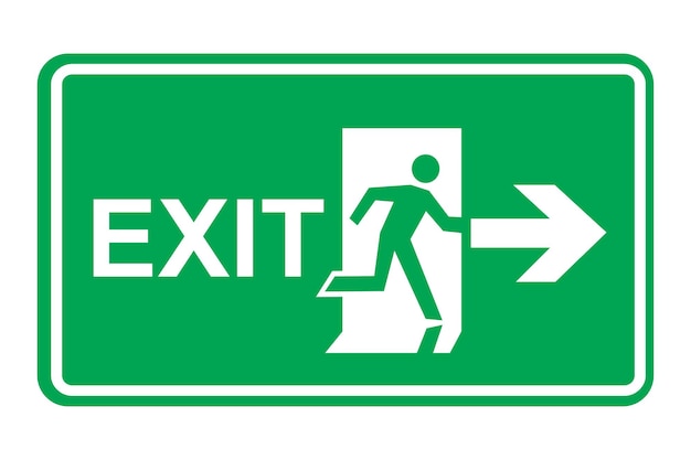 emergency exit to right sign symbol icon green design vector illustration