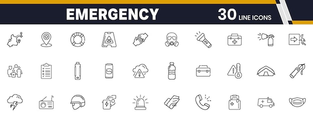 Emergency Line Icons Set