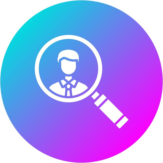 Employees Search vector icon Can be used for Human Resource iconset