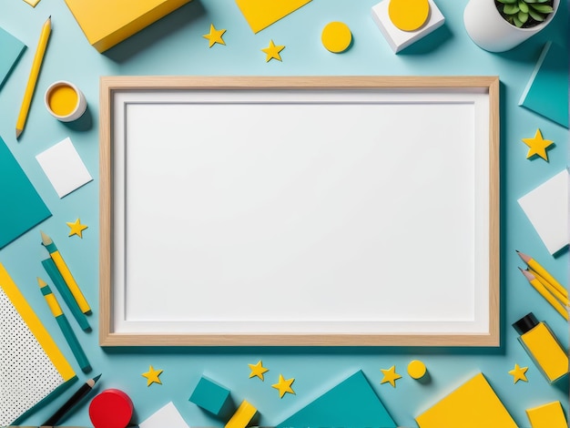 empty blackboard with frame 3d rendering empty blackboard with frame 3d rendering
