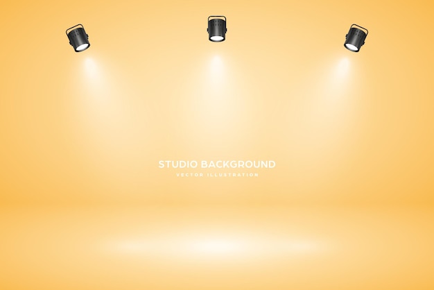 Empty pastel beige studio abstract background with spotlight effect product showcase backdrop stage