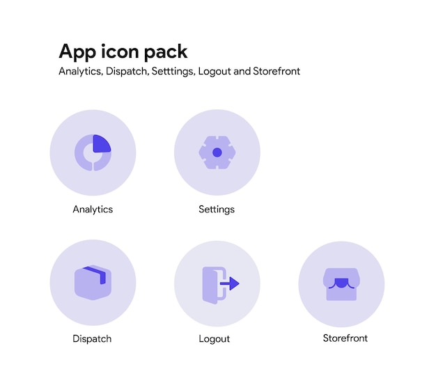 Empty space design app logout page icon pack