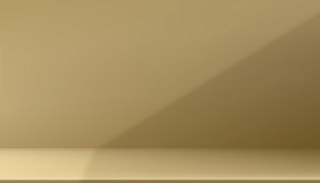 empty studio backdrop with a gold gradient and shadows