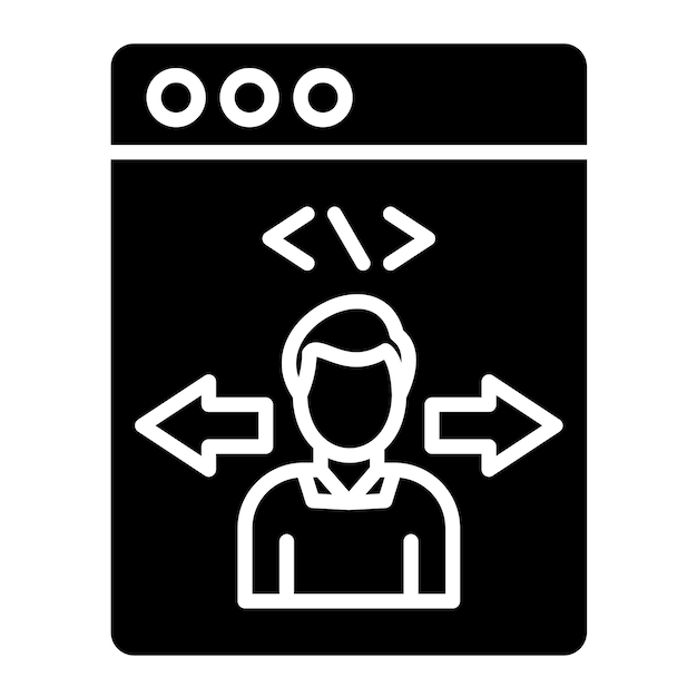 End User Glyph Solid Black Illustration