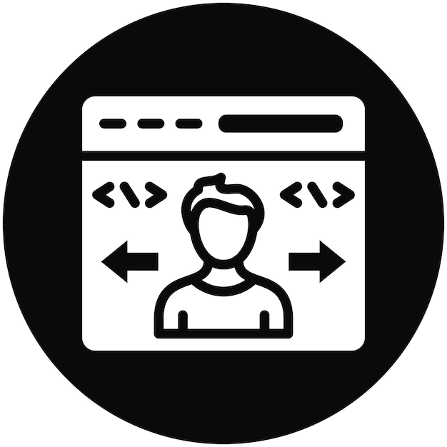 end user vector icon illustration of no code iconset