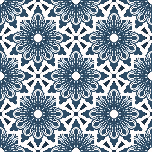 Endless background with retro patterns Background with white and blue color Good for wallpaper Vector