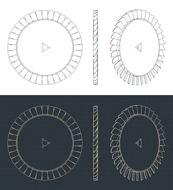 Engine compressor blisk drawings