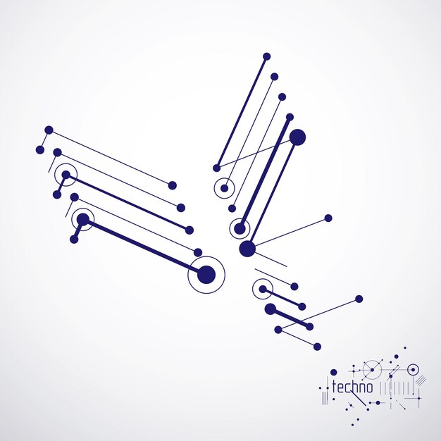 Engineering technology vector wallpaper made with circles and lines. Technical drawing abstract background.