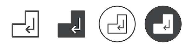 Enter key icon Vector logo outline