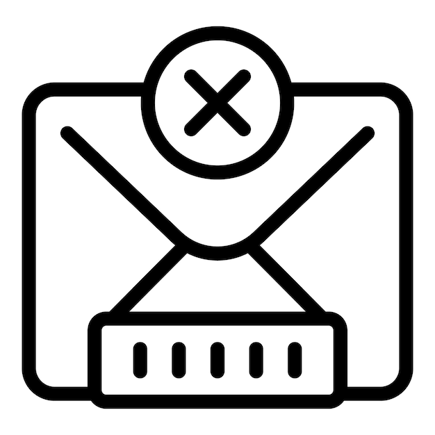 Envelope with password and delete icon for email marketing campaign