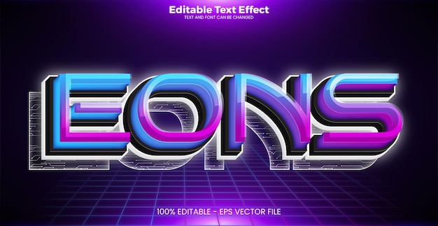 Eons editable text effect in modern trend style