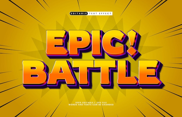 epic battle editable text effect with a comic and cartoon text style