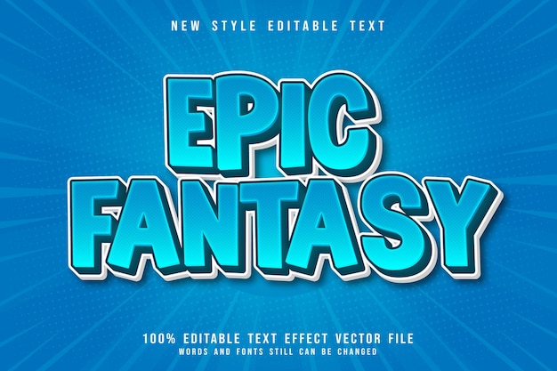 epic fantasy editable text effect 3 dimension emboss cartoon comic style
