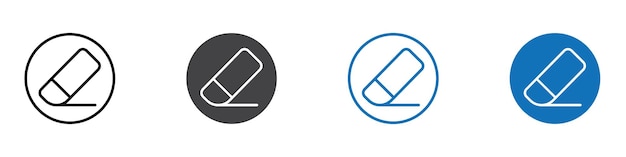 Eraser icon flat editable icon mark set