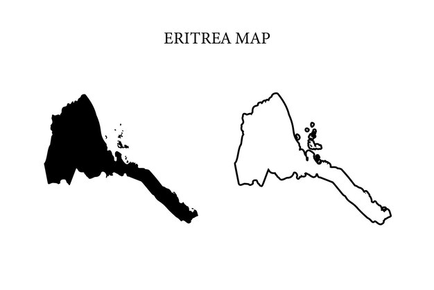 Eritrea region country map vector