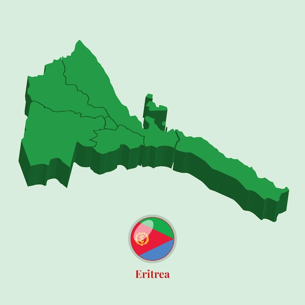 Eritrean 3D-kartta Vektori kuvitus Osakekuvat Mallit