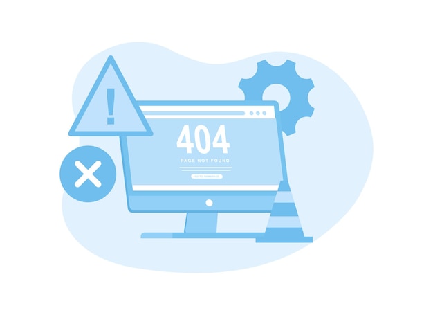 Error 404 icon set concept flat illustration