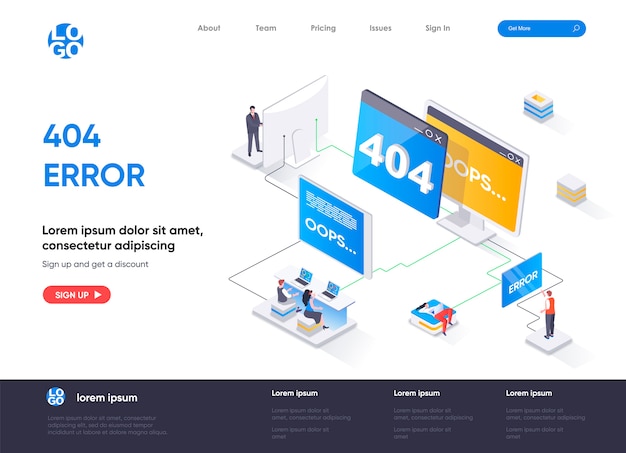 error isometric landing page