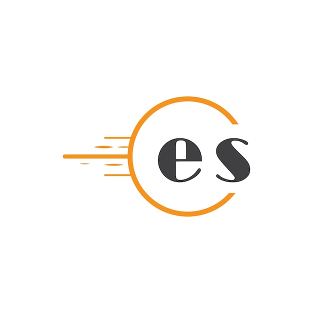 es initial monogram logo with circle style design
