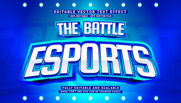 ESPORT GAMER 3D TEXT EFFECT EDITABLE VECTOR SPORT SOCCER BASKET BADMINTON BLUE LIGHT GLOW 1