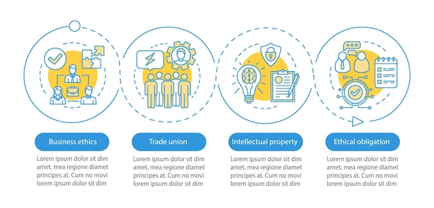 Ethical management vector infographic template