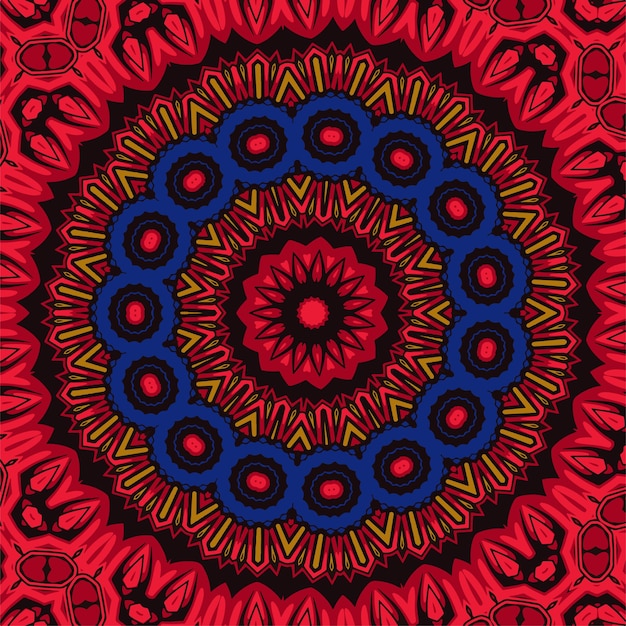 Ethnic ornament colorful doodle symmetry texture Folk traditional spiritual tribal design Curved doodling motif