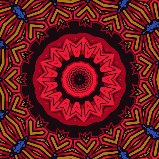 Ethnic ornament colorful doodle symmetry texture Folk traditional spiritual tribal design