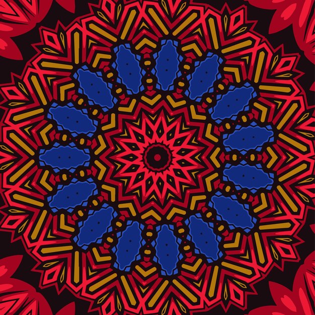 Ethnic ornament colorful doodle symmetry texture Folk traditional spiritual tribal design