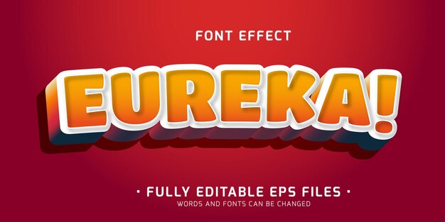 Eureka editable text style 3d vector font style