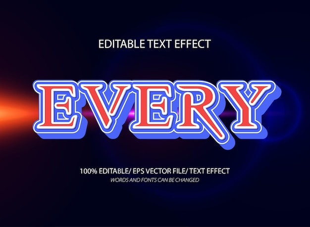 Every editable text effect and editable text style