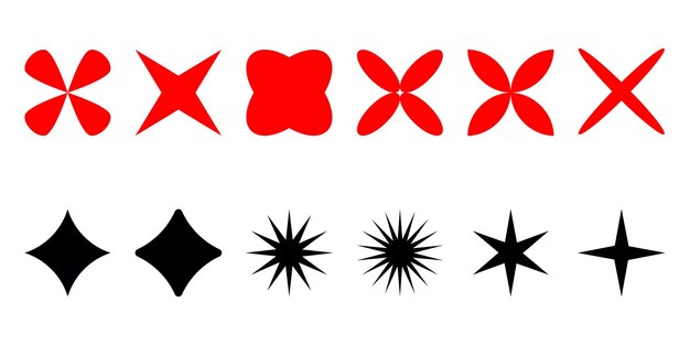 Exploding star icon set