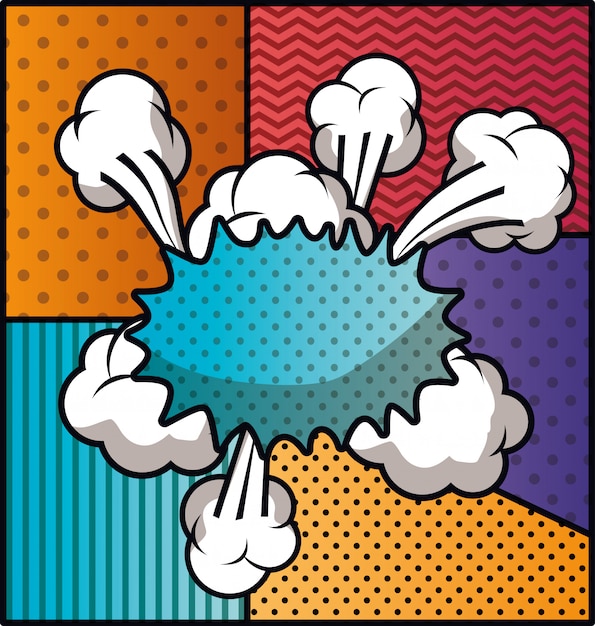 expression cloud with set patterns pop art style
