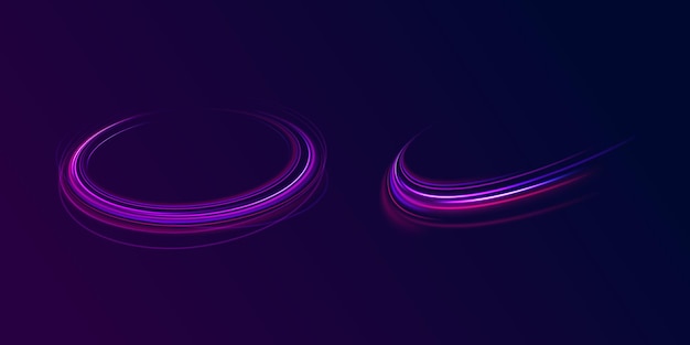 Expressway car headlight effect Speed connection vector background City road car light trails