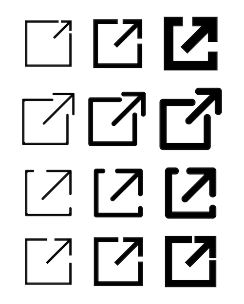 External link icon open page vector icon isolated on background