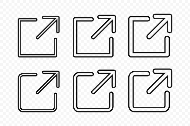 External link icon set isolated on transparent background