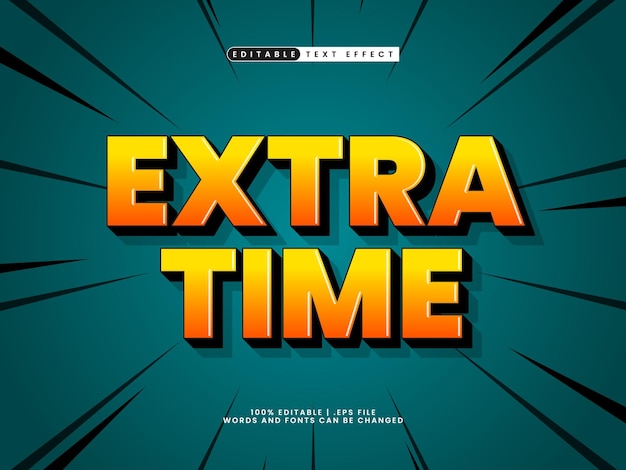 extra time editable text effect