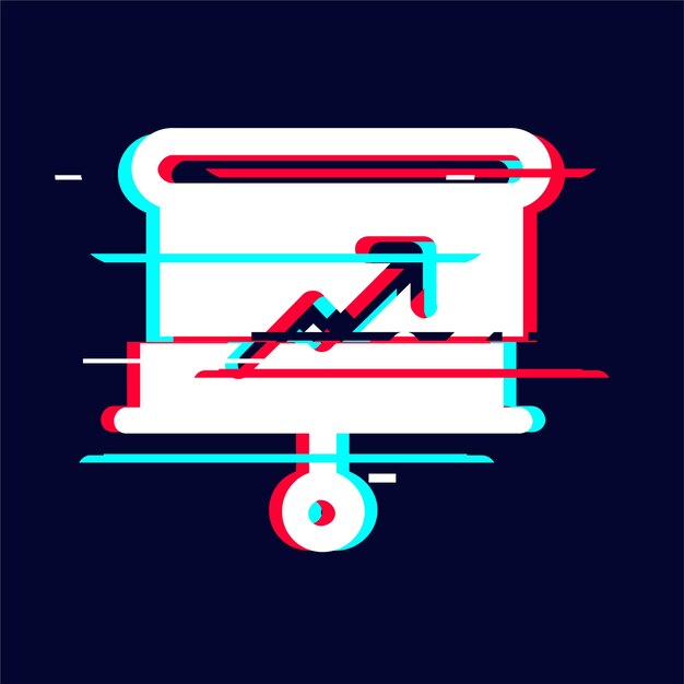 Eye Catching Glitched Growth Chart Infographic Icon