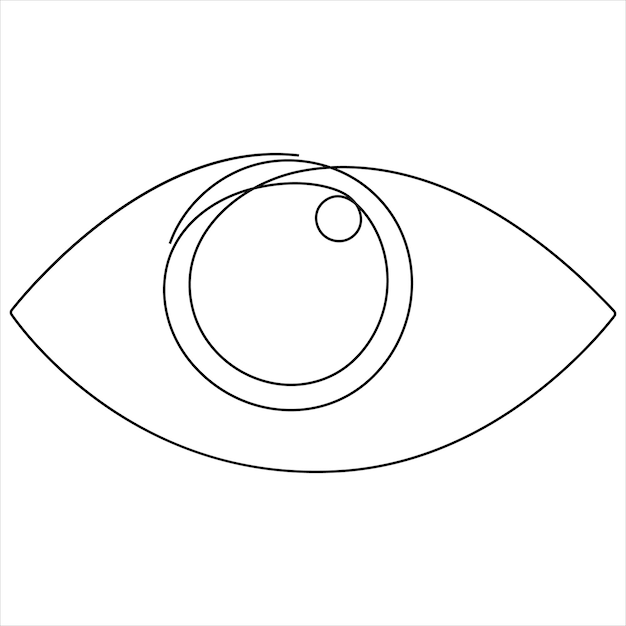 eye watch continuous single line drawing of minimalist eye with retina outline design vector