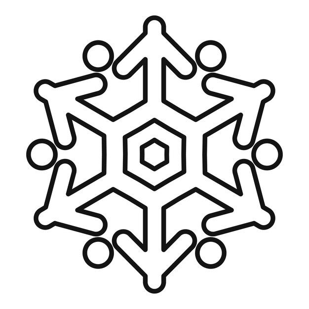 Falling snowflake icon Outline falling snowflake vector icon for web design isolated on white background