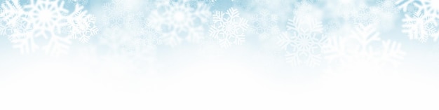 Falling Snowflakes Christmas Decoration Light White Blue Abstract Banner
