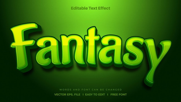 Fantasy editable text effect style