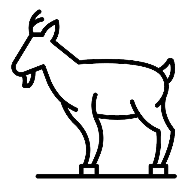 farm goat icon outline farm goat vector icon for web design isolated on white background