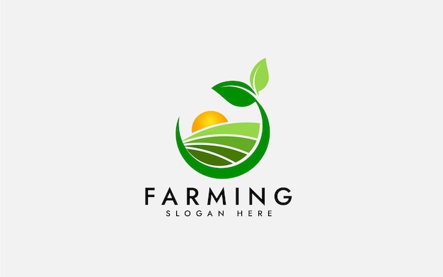 Farming Agriculture Logo Vector Design Agribusiness EcoFarm And Rural Country Farm Industries