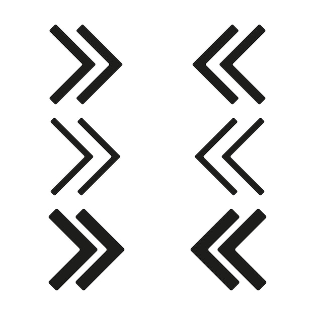 Fast forward double arrows icon set Vector illustration EPS 10 Stock image