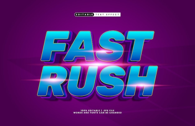 fast rush editable text effect with a race and speed text style