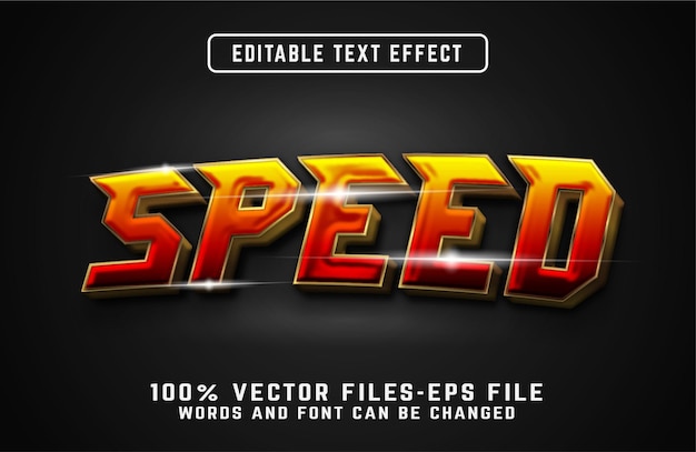 Fast speed 3d text effect. editable text effect premium vectors