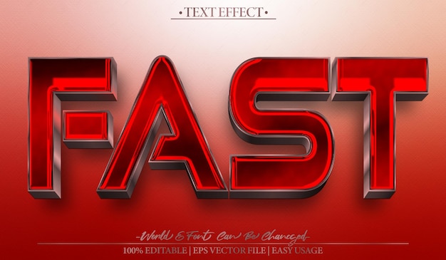 fast vector text effect editable alphabet red speed race car sport drive
