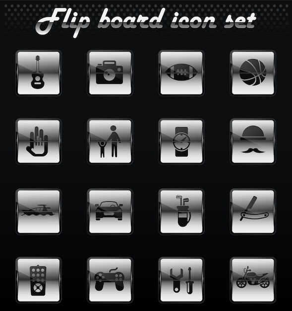father day vector flip mechanical icons for user interface design