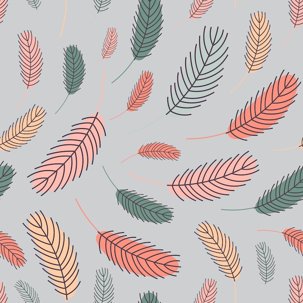 feathers seamless pattern pattern with feathers vector flat illustration