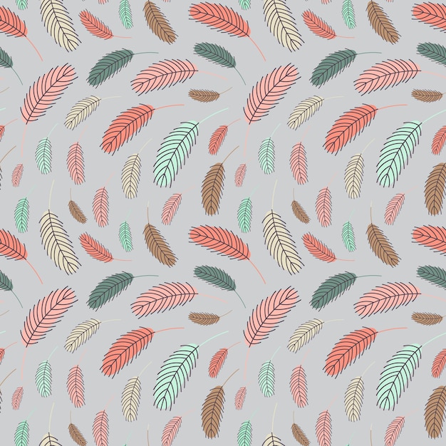 Feathers seamless pattern Pattern with feathers